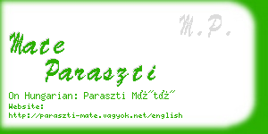 mate paraszti business card